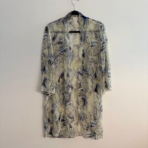 PRICE DROP Chico's Blue and Cream Paisley Kimono